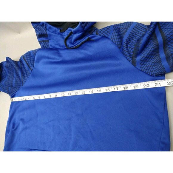 Nike Hoodie Mens Medium Blue Geometric Logo Dri Fit Swoosh Mock Neck - Picture 2 of 9